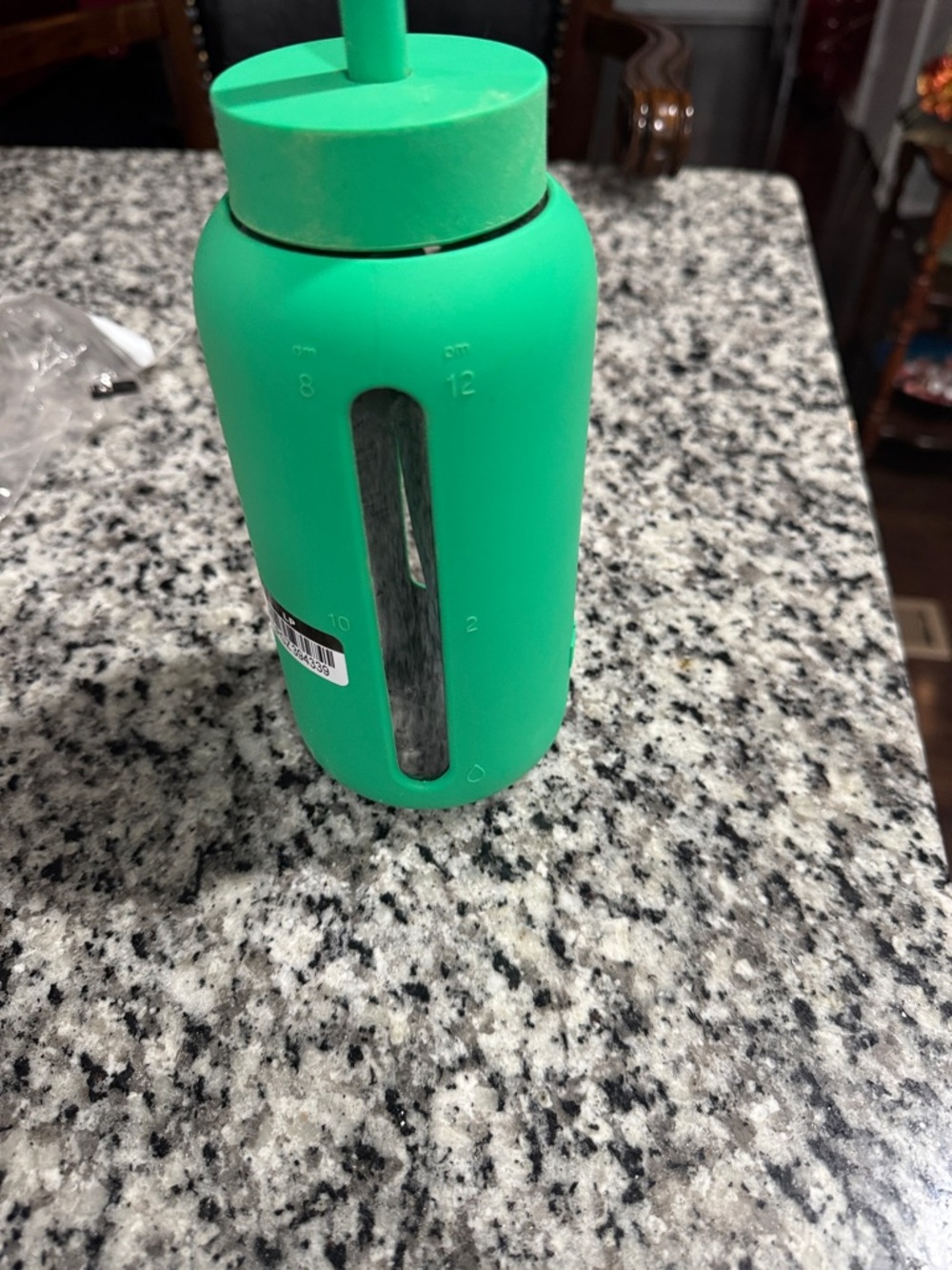 Green Bink Silicone Water Bottle with Straw